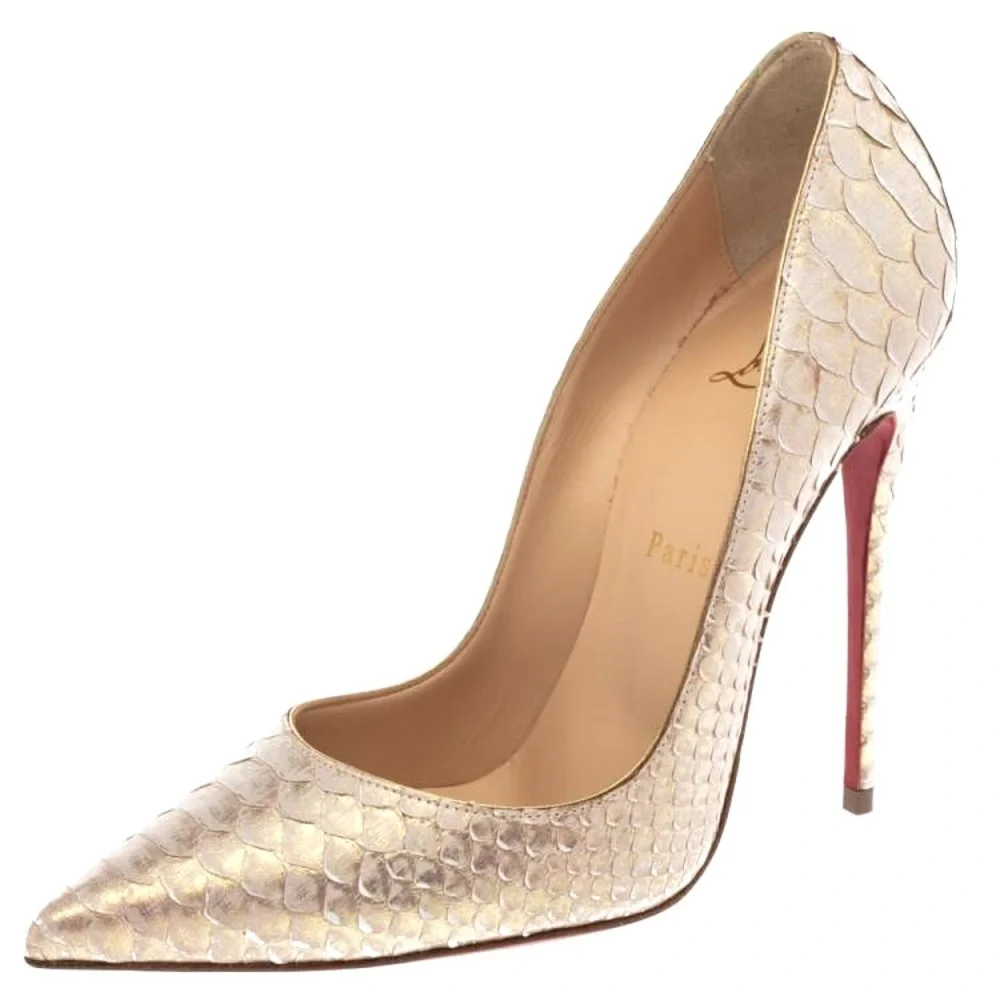 Christian Louboutin So Kate 120 Python Shell White Heels 39.5 - Picture 7 of 7